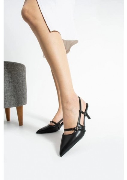 Nrtmsa Darina Siyah Cilt Topuklu Ayakkabı (Numara: 37)