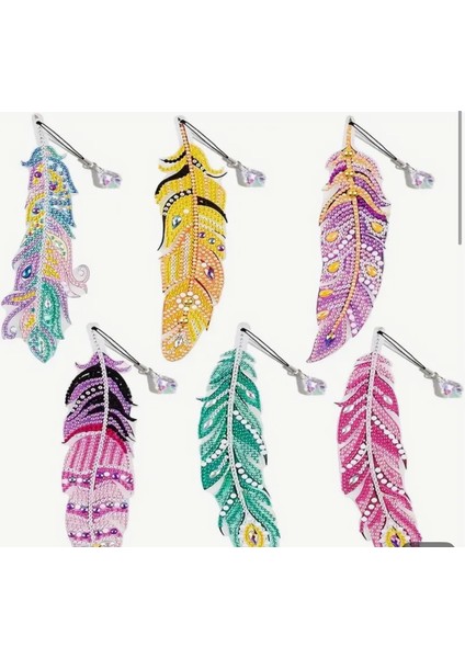 5 D Kendin Yap 6 Lı Elmas Mozaik Boyama Kitap Ayracı