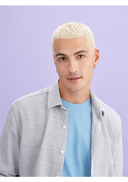 Yeni Sezon Regular Fit Uzun Kollu Armürlü Erkek Gömlek fiyatları