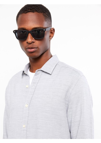 Yeni Sezon Regular Fit Uzun Kollu Armürlü Erkek Gömlek modelleri