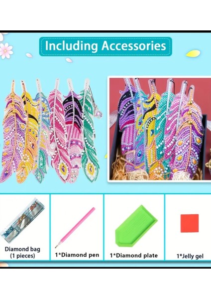 5 D Kendin Yap 6 Lı Elmas Mozaik Boyama Kitap Ayracı fiyatları