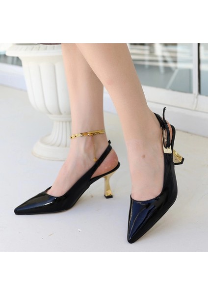 Nrtmsa Zalin Siyah Rugan Topuklu Ayakkabı (Numara: 36) fırsatları