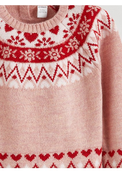 Yeni Sezon Bisiklet Yaka Desenli Kız Çocuk Triko Kazak modelleri