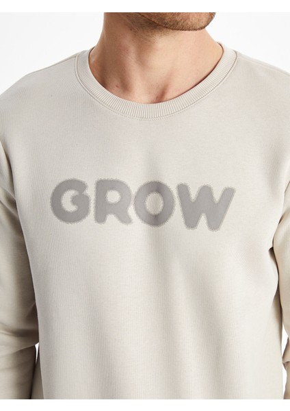 Yeni Sezon Bisiklet Yaka Baskılı Erkek Kalın Sweatshirt modelleri