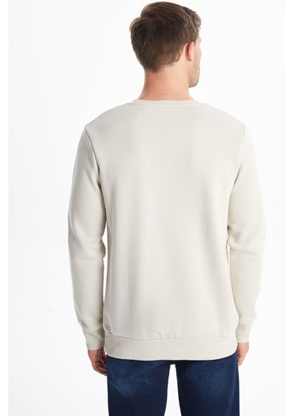 Yeni Sezon Bisiklet Yaka Baskılı Erkek Kalın Sweatshirt fırsatları