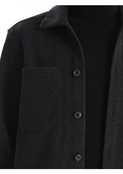 Yeni Sezon Regular Fit Uzun Kollu Kaşe Erkek Gömlek Ceket modelleri