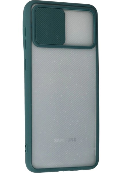 Samsung Galaxy A02 Kılıf Palm Buzlu Kamera Sürgülü Silikon - Yeşil modelleri