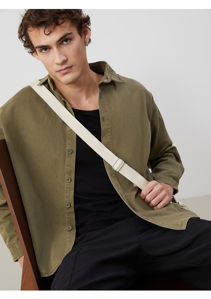 Yeni Sezon Rahat Kalıp Uzun Kollu Gabardin Erkek Gömlek Ceket