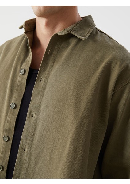 Yeni Sezon Rahat Kalıp Uzun Kollu Gabardin Erkek Gömlek Ceket modelleri