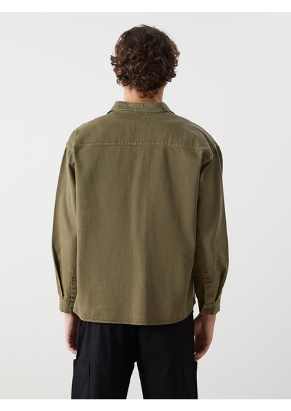 Yeni Sezon Rahat Kalıp Uzun Kollu Gabardin Erkek Gömlek Ceket fırsatları