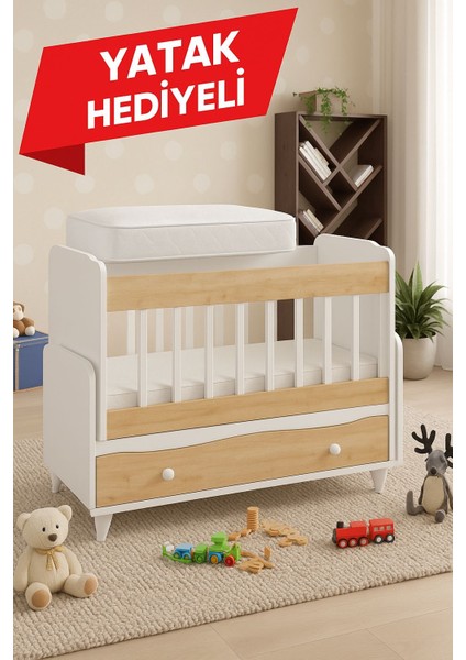 Yıldız Yatak Hediyeli Sallanır Sabitlenir Anne Yanı Çekmeceli Beşik