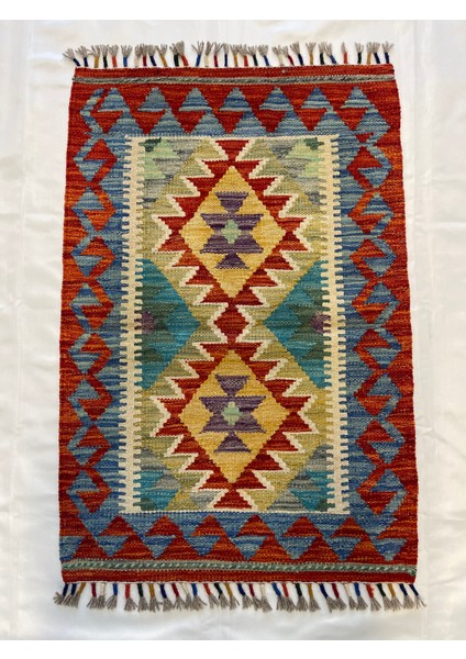 El Dokuma Afgan Yün Kilim Kök Boya