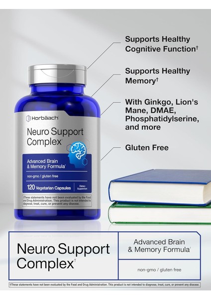 Horbäach Brain Neuro Choline Memory With Phosphatidylserine Dmae Bacopa Lions Mane 120 Caps