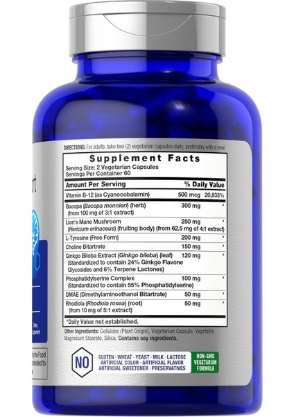 Horbäach Brain Neuro Choline Memory With Phosphatidylserine Dmae Bacopa Lions Mane 120 Caps fiyatları