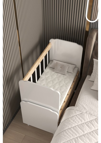 Yıldız Yatak Hediyeli Sallanır Sabitlenir Anne Yanı Çekmeceli Beşik fırsatları