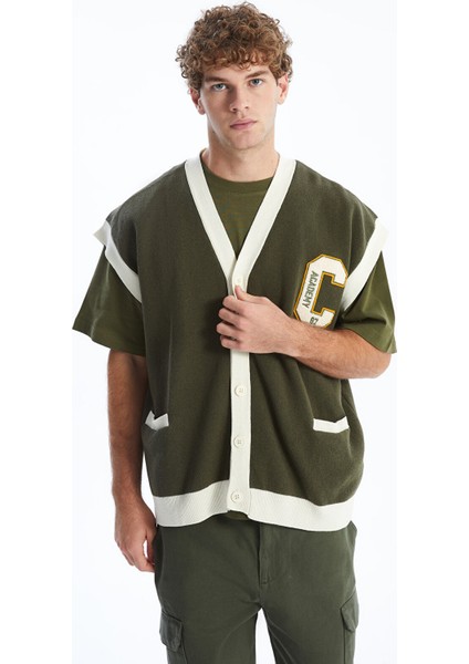 Yeni Sezon Rahat Kalıp V Yaka Erkek Triko Yelek