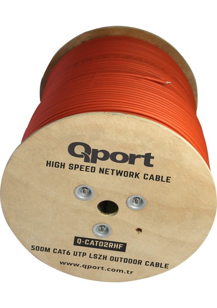 Qport Q-CATO2RHF 500MT Utp Cat6 Outdoor Network Kablo Turuncu Lszh 23AWG 0.58MM fiyatları