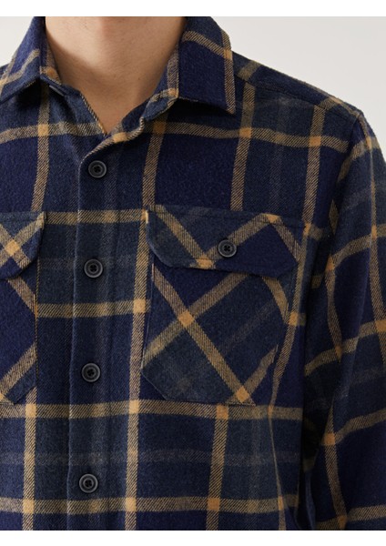 Yeni Sezon Rahat Kalıp Uzun Kollu Ekose Gabardin Erkek Gömlek modelleri