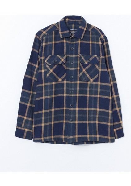 Yeni Sezon Rahat Kalıp Uzun Kollu Ekose Gabardin Erkek Gömlek indirimleri