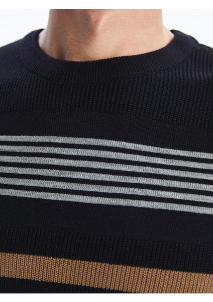 Yeni Sezon Bisiklet Yaka Uzun Kollu Çizgili Erkek Triko Kazak modelleri