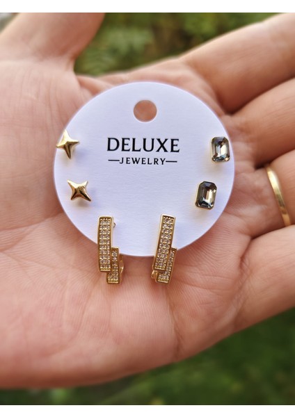 Çelik Premium Kadın Çoklu Küpe