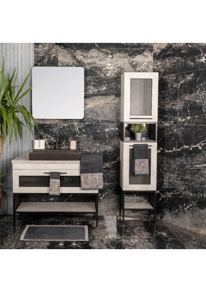 Goblen Koleksiyonu Micro Bambu, Antrasit Renk, Özel Paketli Havlu Seti