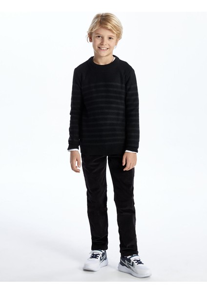 Yeni Sezon Bisiklet Yaka Çizgili Uzun Kollu Erkek Çocuk Triko Kazak modelleri