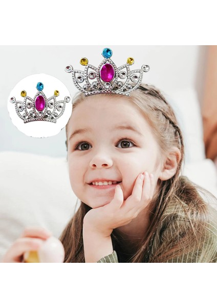 Ieg® Gümüş Renk Taraklı Model Prenses Kraliçe Tacı 2 No 12X7 cm (4887)