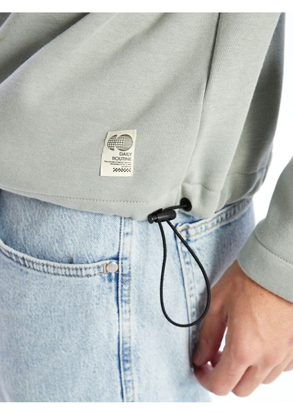 Yeni Sezon Dik Yaka Uzun Kollu Renk Bloklu Erkek Kalın Sweatshirt modelleri