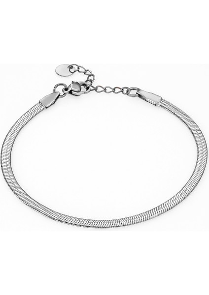Kadın Çelik Bileklik - Snake Model - Gümüş Renk