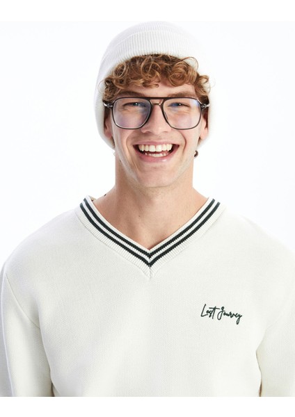 Yeni Sezon V Yaka Uzun Kollu Erkek Triko Kazak