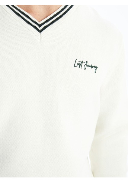 Yeni Sezon V Yaka Uzun Kollu Erkek Triko Kazak modelleri