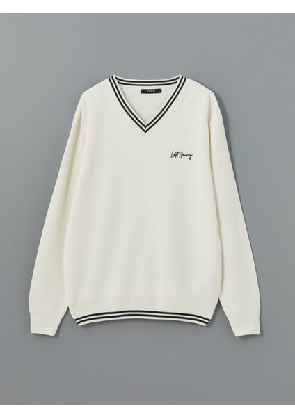 Yeni Sezon V Yaka Uzun Kollu Erkek Triko Kazak indirimleri