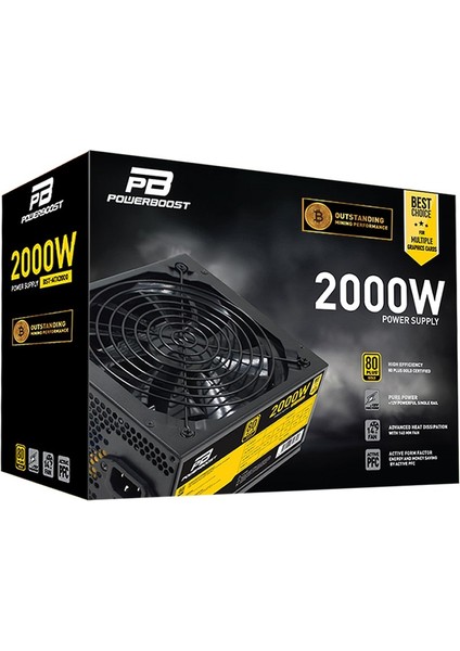 Power Boost BST-ATX2000 2000W 14CM Fan Mining Power Supply Kutusuz