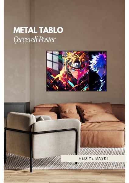 Üçlü Anime Çerçeveli Metal Poster Tablo fırsatları