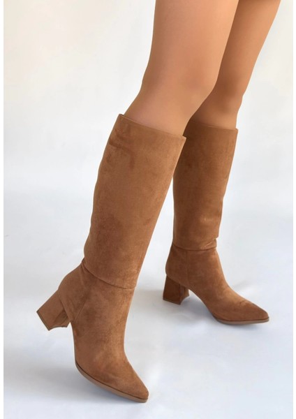 Lvsqvr Roksa Taba Süet Topuklu Çizme (Numara: 39) fiyatları