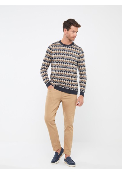 Yeni Sezon Bisiklet Yaka Uzun Kollu Desenli Erkek Triko Kazak modelleri