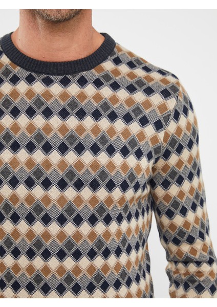 Yeni Sezon Bisiklet Yaka Uzun Kollu Desenli Erkek Triko Kazak fırsatları