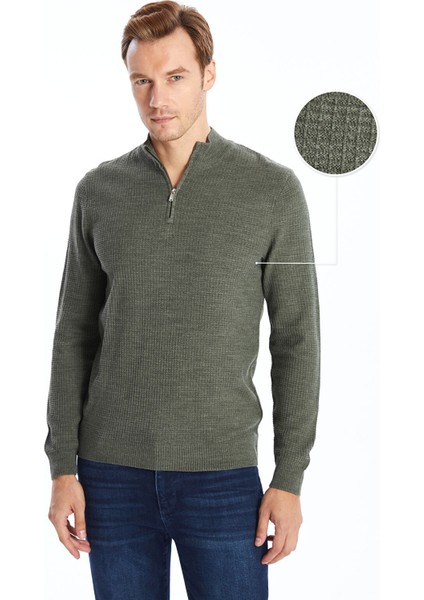 Yeni Sezon Dik Yaka Uzun Kollu Erkek Triko Kazak