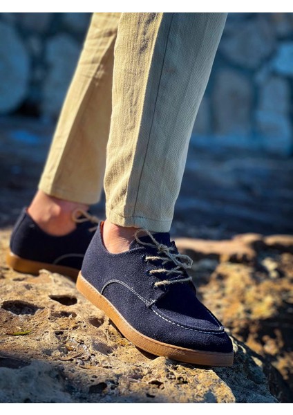 Nrtmsa Kb-X5 Kuback Lacivert Süet Bağcıklı Günlük Erkek Ayakkabı (Numara: 41)