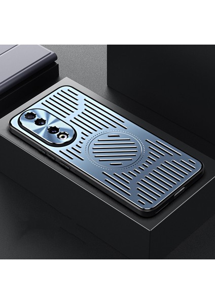 Honor 90 Kılıfı, Manyetik Metal Isı Dağıtıcı Koruyucu Kılıf-Mavi (Yurt Dışından)