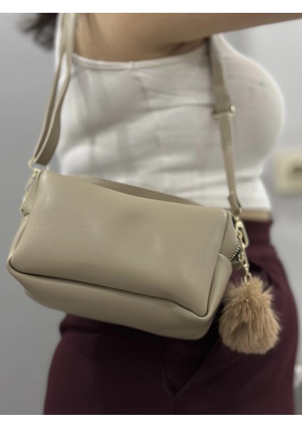 Nrtmsa Ponpon Vizon Cilt Çanta (Beden: Standart)