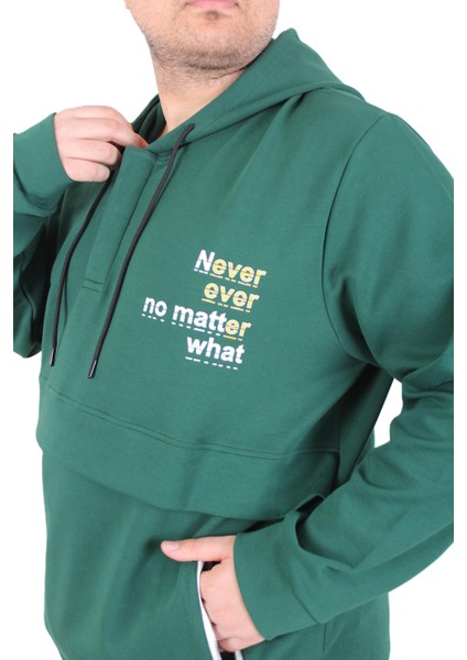 Mocgrande Büyük Beden Kapüşonlu Sweat Double Face Never 25706 Neftı fırsatları