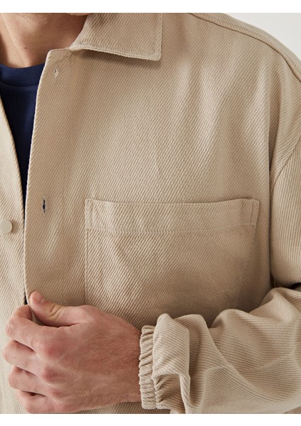 Yeni Sezon Rahat Kalıp Uzun Kollu Gabardin Erkek Gömlek Ceket modelleri