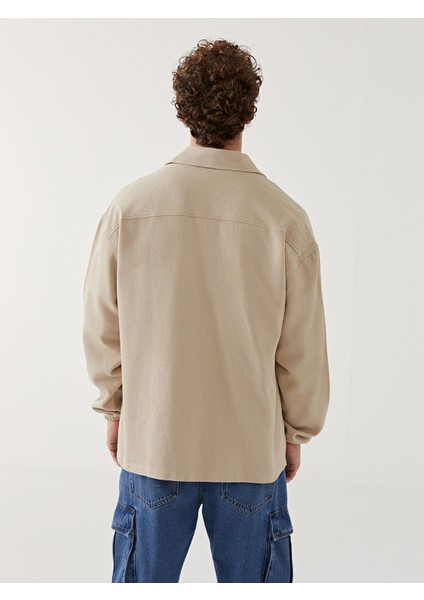 Yeni Sezon Rahat Kalıp Uzun Kollu Gabardin Erkek Gömlek Ceket fırsatları