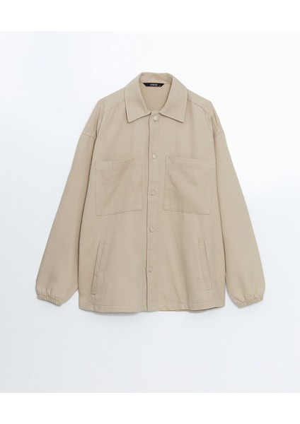 Yeni Sezon Rahat Kalıp Uzun Kollu Gabardin Erkek Gömlek Ceket indirimleri