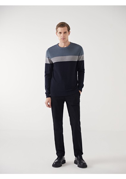 Yeni Sezon Bisiklet Yaka Uzun Kollu Renk Bloklu Erkek Triko Kazak fiyatları