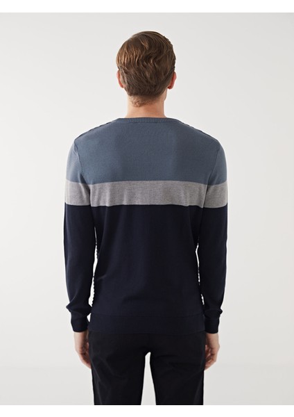 Yeni Sezon Bisiklet Yaka Uzun Kollu Renk Bloklu Erkek Triko Kazak fırsatları