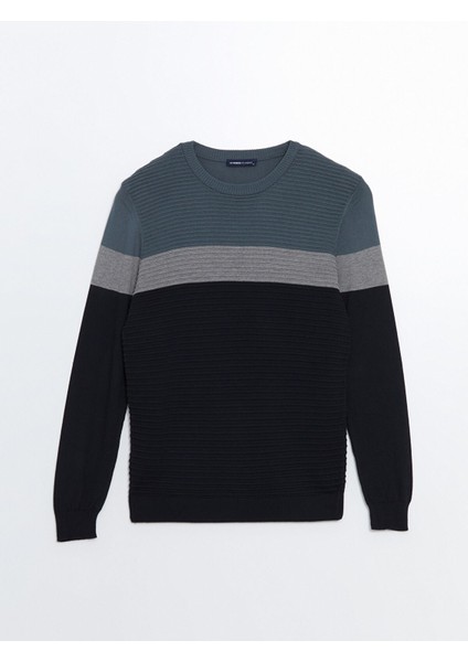 Yeni Sezon Bisiklet Yaka Uzun Kollu Renk Bloklu Erkek Triko Kazak indirimleri