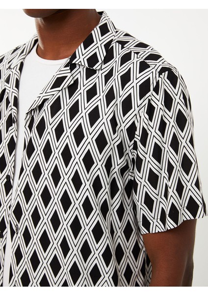 Yeni Sezon Regular Fit Kısa Kollu Desenli Viskon Erkek Gömlek indirimleri